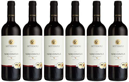 Settesoli Nero d'Avola vegan– Trockener würziger Rotwein aus Sizilien (6 x 0,75L) von Cantine Settesoli