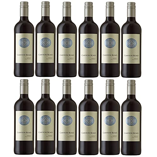 Canyon Road Merlot Rotwein Wein halbtrocken Kalifornien (12 Flaschen) von Canyon Road Winery