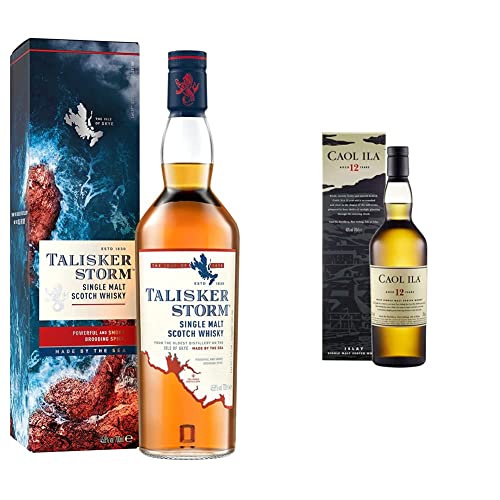 Talisker Caol Ila 12 Jahre | Islay Single Malt Scotch Whisky | mit Geschenkverpackung | aromatischer Single Malt | handgefertigt | 43% vol | 700ml Einzelflasche | & Talisker Storm | 45.8% vol von Talisker