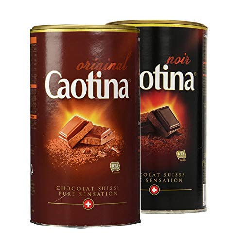Caotina Original Schokolade Dose noir + Vollmilch, 2er Pack, (2x500g) von Caotina