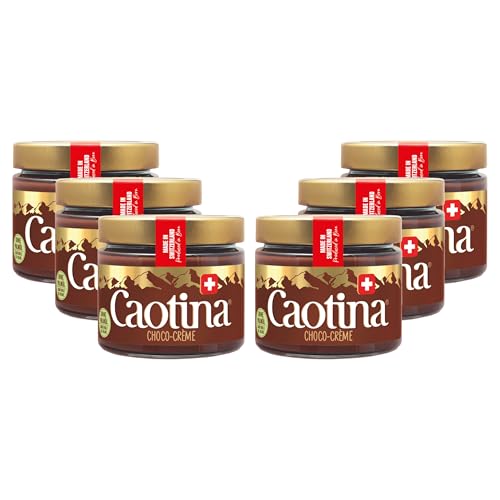 Caotina Schokoladen Creme Brotaufstrich süß SchokoCreme ohne Palmöl SchokoladenAufstrich mit Nuss und echter Schweizer Schokolade, 6 x 300 g von Caotina