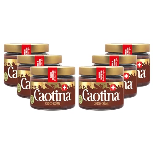 Caotina Schokoladen Creme Brotaufstrich süß SchokoCreme ohne Palmöl SchokoladenAufstrich mit Nuss und echter Schweizer Schokolade, 6 x 300 g Caotina Schokoladen Creme Brotaufstrich süß SchokoCreme ohne Palmöl SchokoladenAufstrich mit Nuss und echter Schweizer Schokolade, 6 x 300 g von Caotina