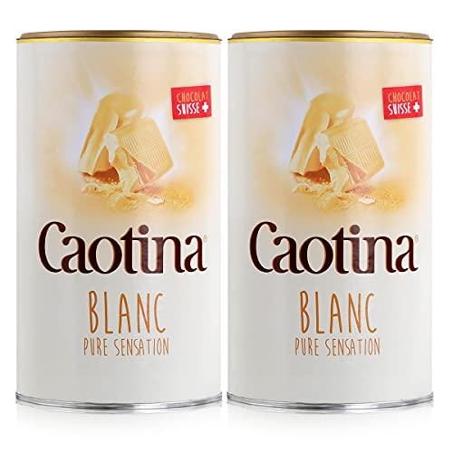 Caotina blanc, Kakao Pulver mit weißer Schweizer Schokolade, heiße Schokolade, Trinkschokolade, 2er Pack, 2 x 500g von Caotina