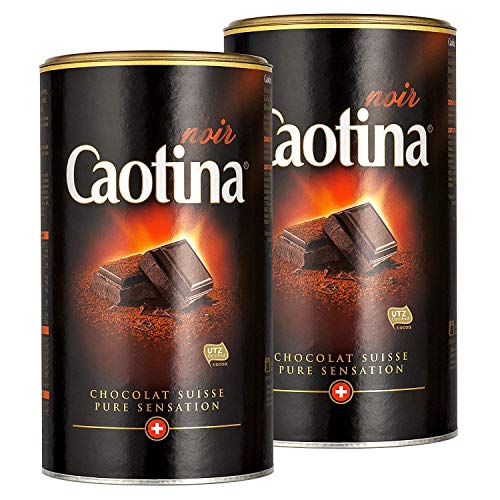 Caotina noir, Kakao Pulver mit dunkler Schweizer Schokolade, heiße Schokolade, Trinkschokolade, 2er Pack, 2 x 500g von Caotina