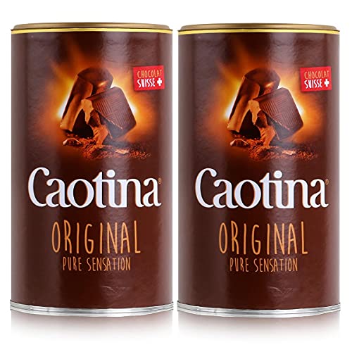 Caotina original, Kakao Pulver mit Schweizer Schokolade, heiße Schokolade, Trinkschokolade, 2er Pack, 2 x 500g von Caotina