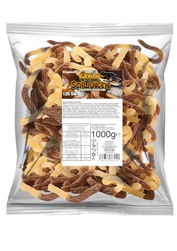 Capico Cola Schlangen gezuckertes Fruchtgummi (1000g) im Beutel, Halal von Capico