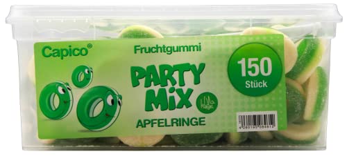 Capico Party Mix Fruchtgummi Apfelringe Halal, 3er Pack (3 x 1050g) von Capico