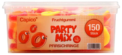 Capico Party Mix Fruchtgummi Pfirsichringe Halal, 3er Pack (3 x 1.2 kg) von Capico
