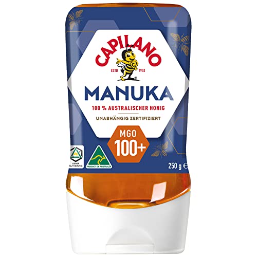 Capilano Manuka Honig | MGO 100+ | 250g | 100% australischer Honig | Unabhängig zertifiziert | Weicher Karamellgeschmack von Capilano