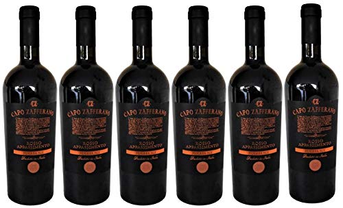 6 Flaschen Rosso Appassimento Puglia IGT 2021 von Capo Zafferano im Sparpack (6x0,75l), trockener Rotwein aus Apulien von Capo Zafferano
