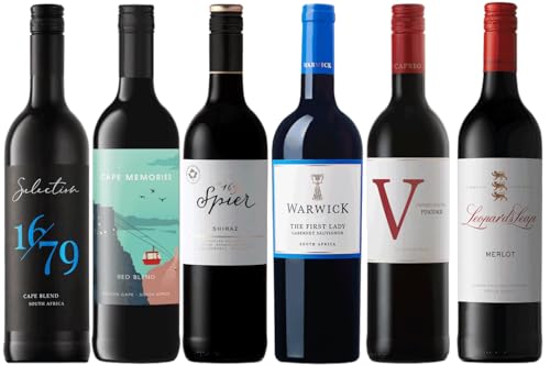 Weinpaket Rotwein aus Südafrika | Probierpaket mit Rotweinen aus Südafrika (6 x 0.75l) | Trocken | Weine für jeden Geschmack von CAPREO von Capreo
