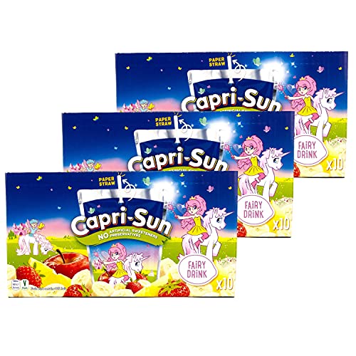 Capri-Sun - 3er Pack Capri Sonne Elfentrank "Fairy Drink" - Caprisonne Vorteilspack (10 x 0.2 Liter) für Unterwegs - Magischer Geschmack aus Banane, Apfel, Zitrone & Erdbeere (Papierstrohhalm) von Capri-Sun