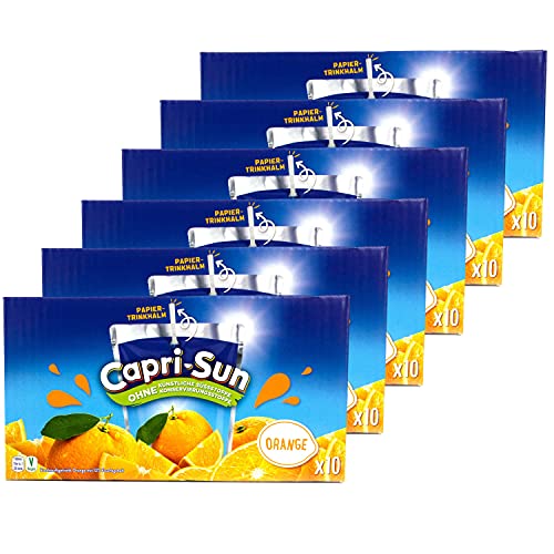 Capri-Sun - 6er Pack Capri Sonne Orange - Caprisonne Vorteilspack (10 x 0.2 Liter) perfekt für Unterwegs 100 % Erfrischung dank fruchtigem Orangen Geschmack von Capri Sonne