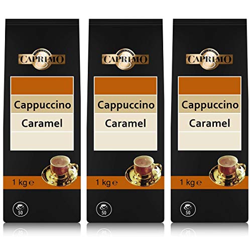 Caprimo Cappuccino Caramel Instant-Kaffee 1kg - Getränkepulver mit löslichem Bohnenkaffee und Kakaopulver (3er Pack) von Caprimo