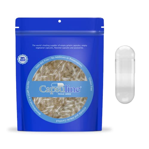 Capsuline Gelatine Leerkapseln Gr."0" Transparent, 1000 Stück - Hergestellt in Nord- & Südamerika - Kosher & Halal Certified - Pill Capsules Capsuline Gelatine Leerkapseln Gr."0" Transparent, 1000 Stück - Hergestellt in Nord- & Südamerika - Kosher & Halal Certified - Pill Capsules von Capsuline