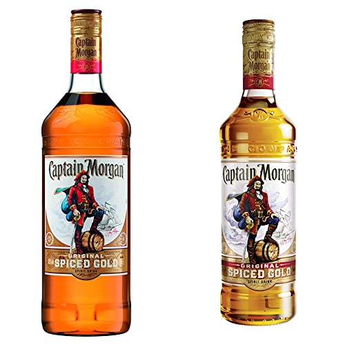 Captain Morgan Original Spiced Gold | Blended Rum | Karibischer Geschmack | 35% vol | 1000ml Einzelflasche | & Original Spiced Gold | Blended Rum | Karibischer Geschmack | 35% vol | 700ml von Captain Morgan