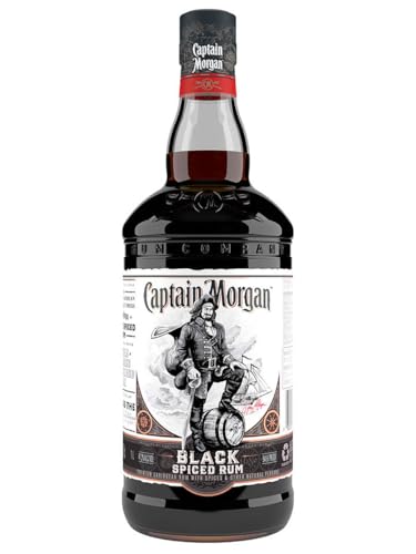 Captain Morgan Spirituose auf Black Spiced Rum-Basis mit Gewürzen und natürlichen Aromen (1 x 1 l) von Captain Morgan