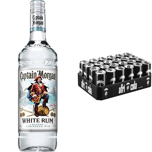 Captain Morgan White Rum (1 x 0.7 l) mit afri cola, EINWEG (24 x 330 ml) von Captain Morgan