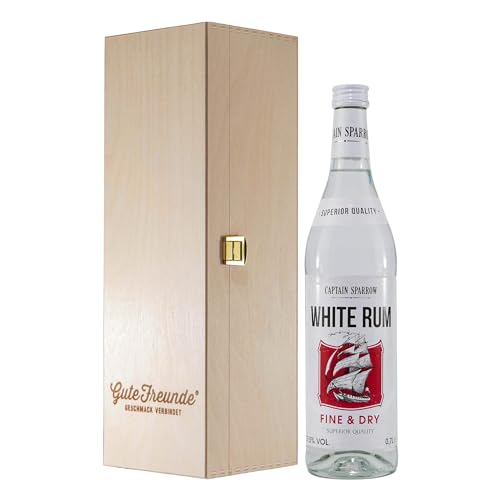 Captain Sparrow White Rum mit Geschenk-Holzkiste Captain Sparrow White Rum mit Geschenk-Holzkiste von Captain Sparrow