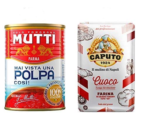 Testpaket 10x Caputo Cuoco 1kg Mehl - 12x Mutti Polpa Pomodoro Tomatenpulpe 400g von Caputo
