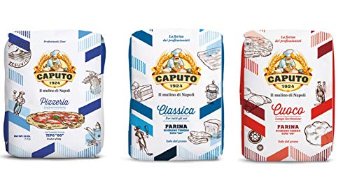 Testpaket Farina Molino Caputo Pizzeria Classica Cuoco Pizzamehl (3 x 5 kg) 100% italienisches Weizenmehl von Caputo