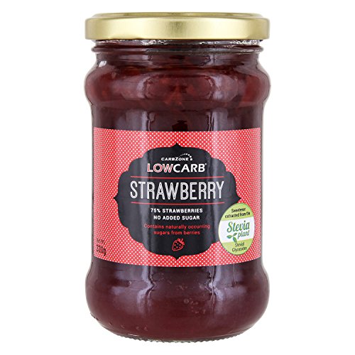 CarbZone Erdbeerfruchtaufstrich Low Carb Strawberry Jam - 75% Frucht 2er Pack (2 x 320 g) von CarbZone