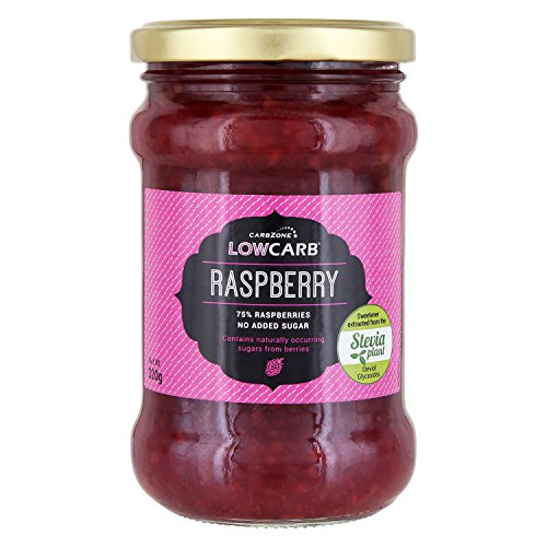 CarbZone Himbeerfruchtaufstrich Low Carb Raspberry Jam - 75% Frucht 2er Pack (2 x 320 g) von CarbZone