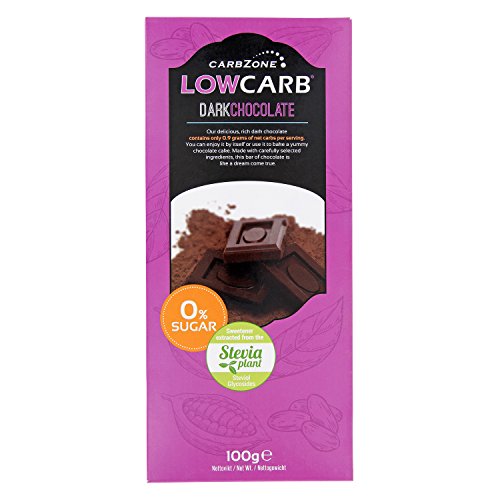 CarbZone Low-Carb Zartbitterschokolade, Genuss ohne Reue, ohne Zuckerzusatz mit 60% natürlichem Kakao, Keto- und diabetikerfreundlicher Schokoriegel, 100-g-Riegel (3 er-Pack) von CarbZone