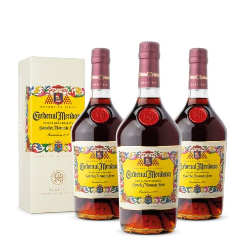 Cardenal Mendoza Clásico Solera Gran Reserva, Brandy de Jerez (3x0,7l) 40% vol-In edler Geschenkverpackung -15 Jahre im Solera-System gereift, außergewöhnliche Geschmackstiefe von Freixenet