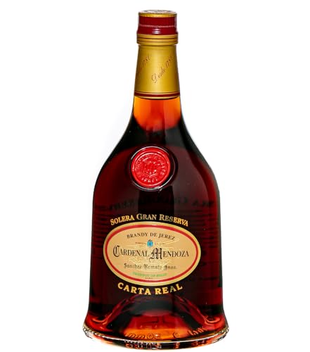 Cardenal Mendoza Carta Real Solera Gran Reserva, Brandy de Jerez (1 x 0.7l) 40% vol, 25 Jahre im Solera-System gereift - Einzigartig in seiner Klasse - vollmundig mit Noten von Vanille und Eiche von Cardenal Mendoza