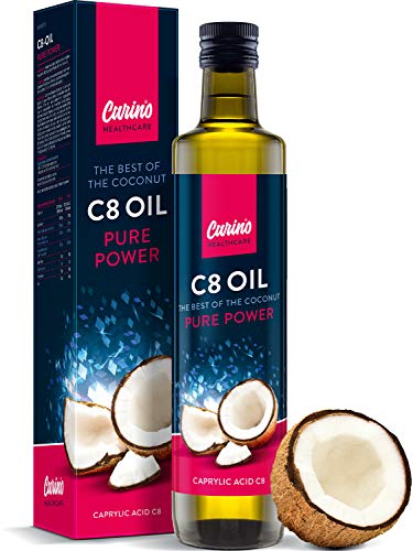 MCT Öl C8 100% Kokosöl Caprylsäure 500ml - für Bulletproof Coffee & Ketogene Diät von Carino Healthcare