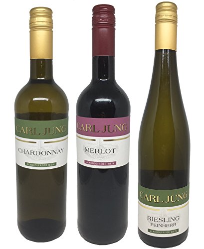 Carl Jung - alkoholfreies Weinpaket (3x0,75l) - Chardonnay, Riesling, Merlot - Weißwein & Rotwein von Carl Jung