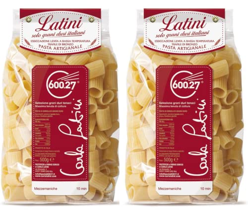 Bronze Wheat Mezzemaniche Pasta, Two 500-gram Packs von Carla Latini