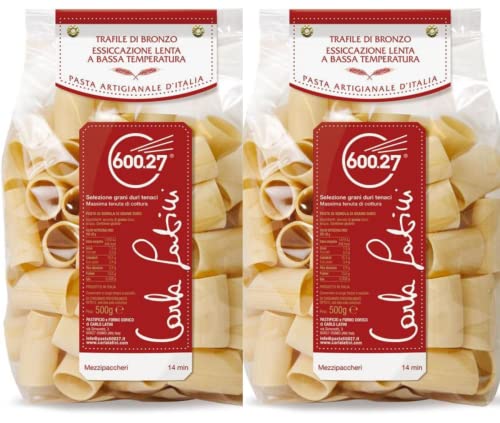 Bronze Wheat Mezzipaccheri Pasta, Two 500-gram Packs von Carla Latini