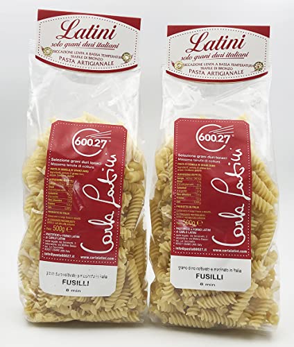Fusilli pasta - Hartweizen gemahlen und in Italien mit langsamer Trocknung angebaut - 2x500g Carla Latini von Carla Latini