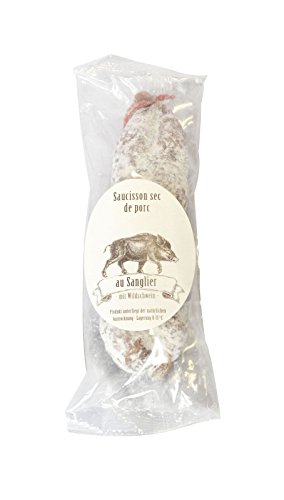 150g Feine Salami mit Wildschwein aus Frankreich/Saucisson de Porc au Sanglier, luftgetrocknete Wildschweinsalami von Carlant