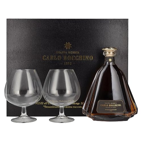 Carlo Bocchino Grappa Riserva 43% Vol. 0,7l in Geschenkbox mit 2 Gläsern von Carlo Bocchino