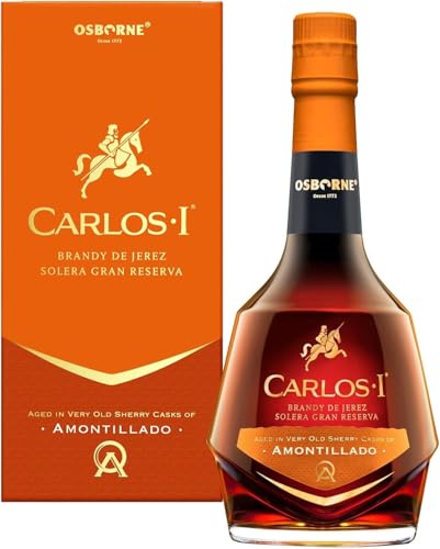 Carlos I Brandy de Jerez Amontillado – Solera Gran Reserva aus Spanien in hochwertiger Geschenkverpackung – gereift in 100-jährigen Solera-Fässern mit 40,3% vol. (1 x 0,7l) Carlos I Brandy de Jerez Amontillado – Solera Gran Reserva aus Spanien in hochwertiger Geschenkverpackung – gereift in 100-jährigen Solera-Fässern mit 40,3% vol. (1 x 0,7l) von Carlos 1
