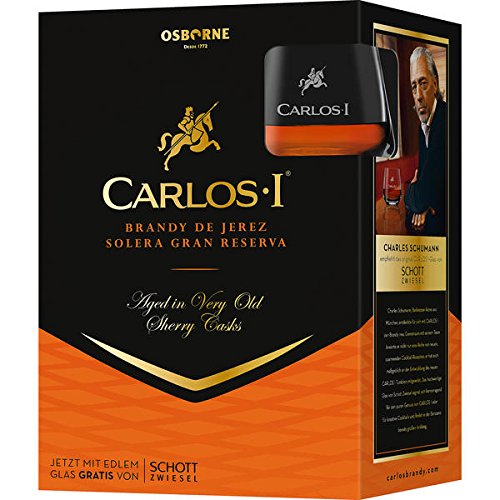 Carlos I Brandy de Jerez Solera Gran Reserva Brandy (1 x 0.7 l) mit Schott Zwiesel Glas von Carlos I
