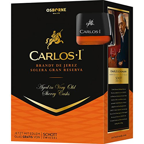 Carlos I Brandy de Jerez Solera Gran Reserva Brandy (1 x 0.7 l) mit Schott Zwiesel Glas von Carlos