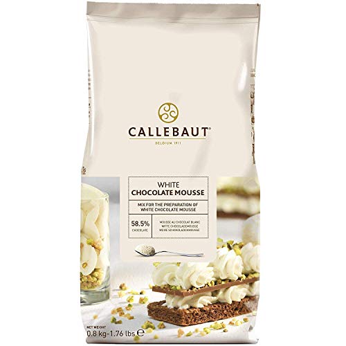 Callebaut Chocolate Mousse white, Schokoladen-Mousse-Pulver weiß, Weißes-Schokoladenmousse, Milchschokolade, 58,5% Kakako, 1x 800G von Callebaut