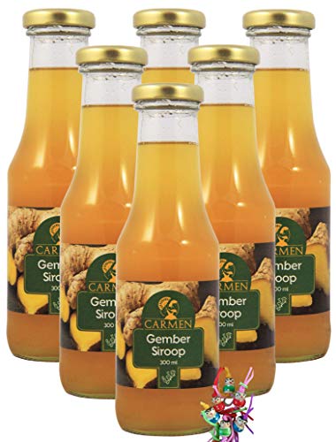 [ 6x 300ml ] CARMEN Ingwersirup / Ingwer- Sirup + ein kleiner Glücksanhänger gratis von Sattie
