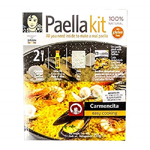 Carmencita Paella-Set für 2 Pax 255 g – "Paella-Kit" enthält den Beutel mit der dehydrierten Fischbrühe mit Gewürzen und Safran von Carmencita