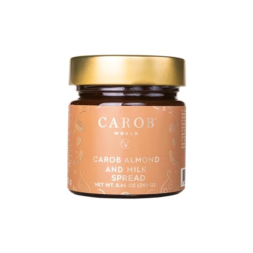 Carob Almond and Milk Spread | Glutenfrei & ohne Zuckerzusatz | Enthält keinen Kakao | 240g von Carob World CW