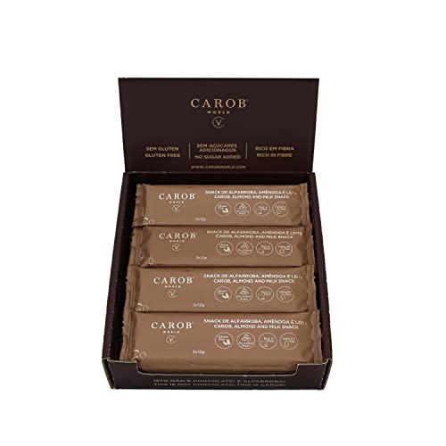 Johannisbrot-Mandel-Milch-Snack | Glutenfrei und Zuckerfrei | 20 x 36g von Carob World CW