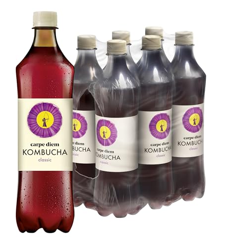 Carpe Diem Kombucha Classic | Erfrischendes, fermentiertes Teegetränk | Vegan und wärmebehandelt | Original Kombucha Geschmack | 6x 750ml PET Flasche von Carpe Diem