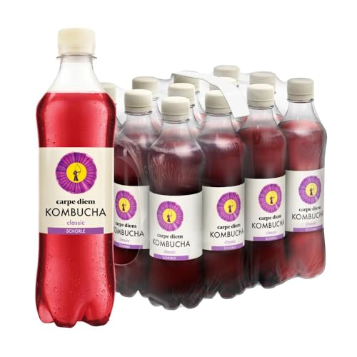 Carpe Diem Kombucha Classic Schorle | Erfrischendes, fermentiertes Teegetränk | Kalorienarm & vegan | wärmebehandelt | Original kombucha Rezeptur | 12x 0,5 Liter PET Flasche von Carpe Diem