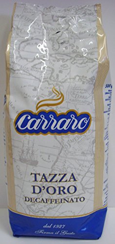 Carraro Tazza d'Oro decaffeinato DEK entcoffeiniert 500g Bohne von Carraro