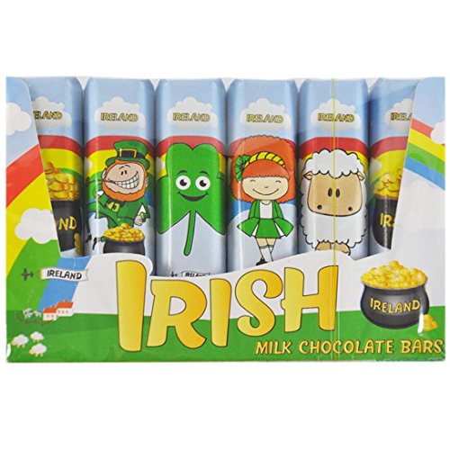 6 Stück einzeln verpackte irische Milchschokoladenriegel je 14 g von Carrolls Irish Gifts