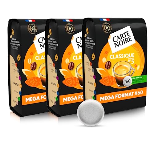CARTE NOIRE Kaffeepads, klassisch, Nr. 5 – Pure Arabica – 3 Packungen mit je 60 Kaffeepads – kompatibel mit Senseo (180 Pads) von Carte Noire